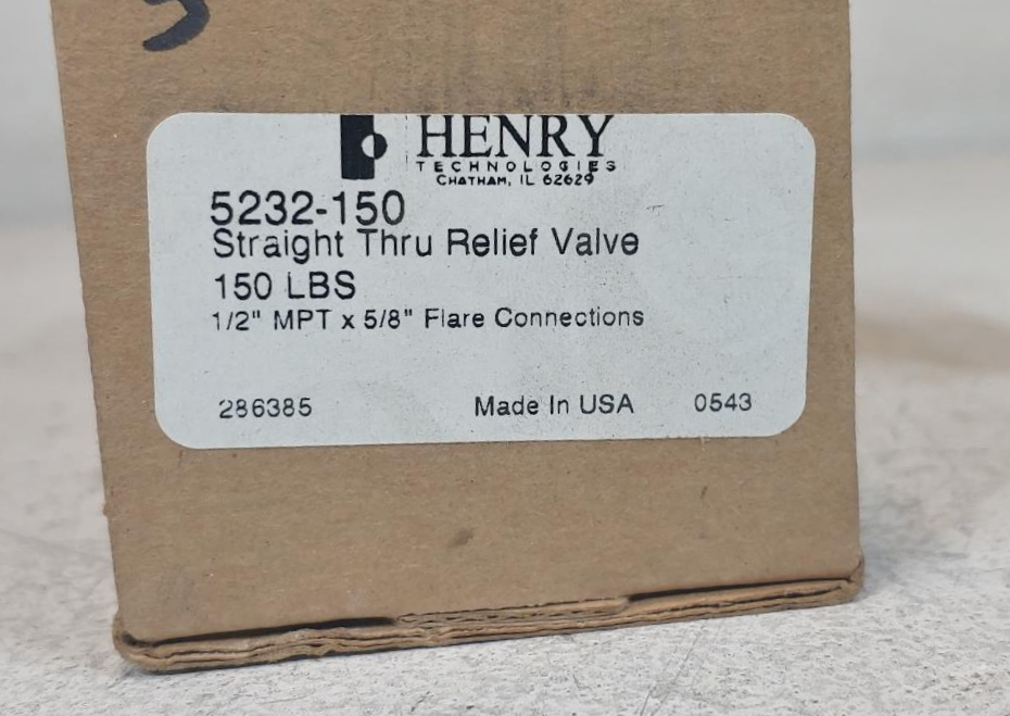 Henry 5232-150 Straight Thru Relief Valve