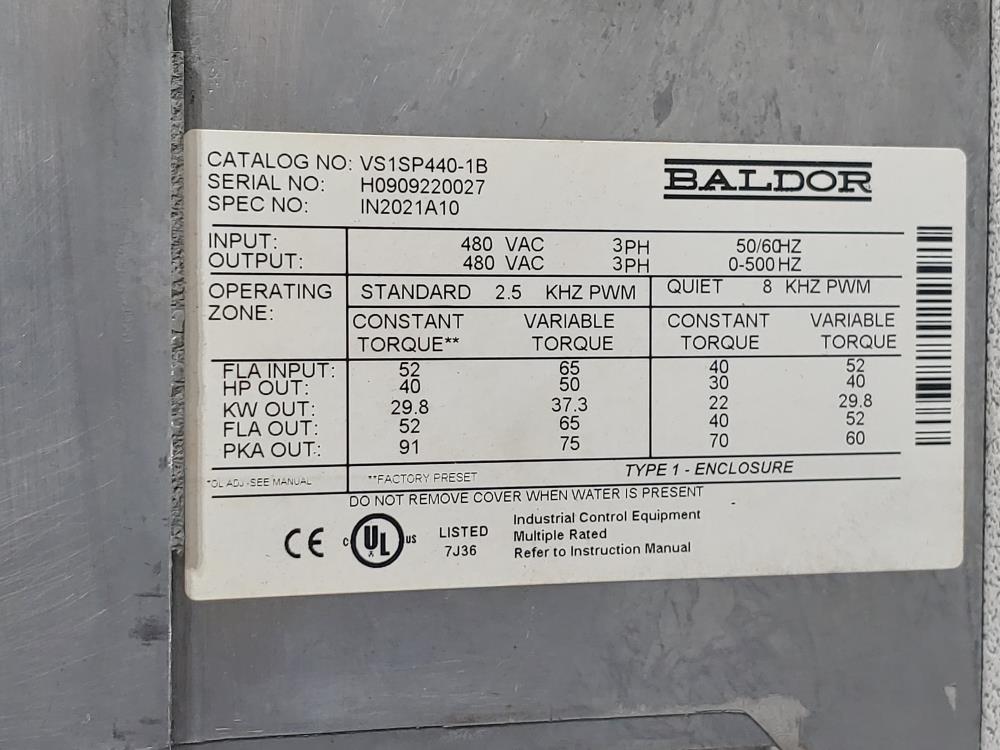 Baldor Inverter Drive H2 Inverter Technology VSISP440-1B