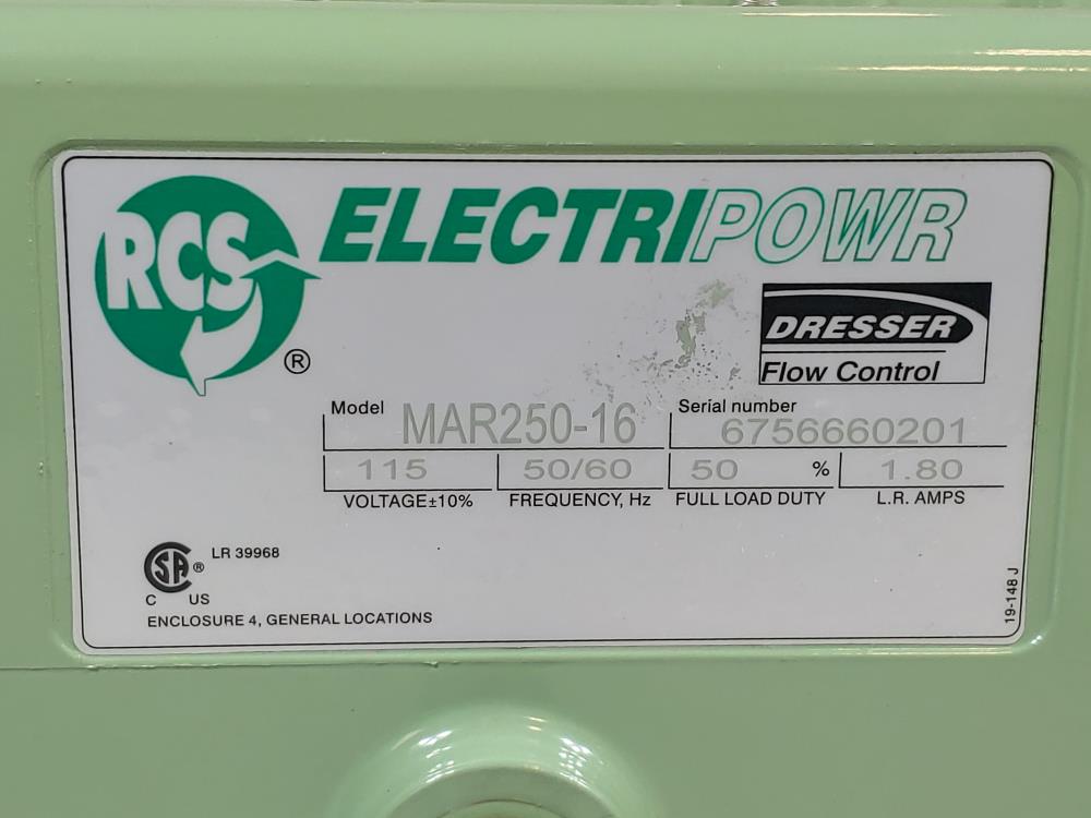 Dresser RCS Electripower Flow Control Actuated 4-Way Multi-Port Valve MAR250-16 