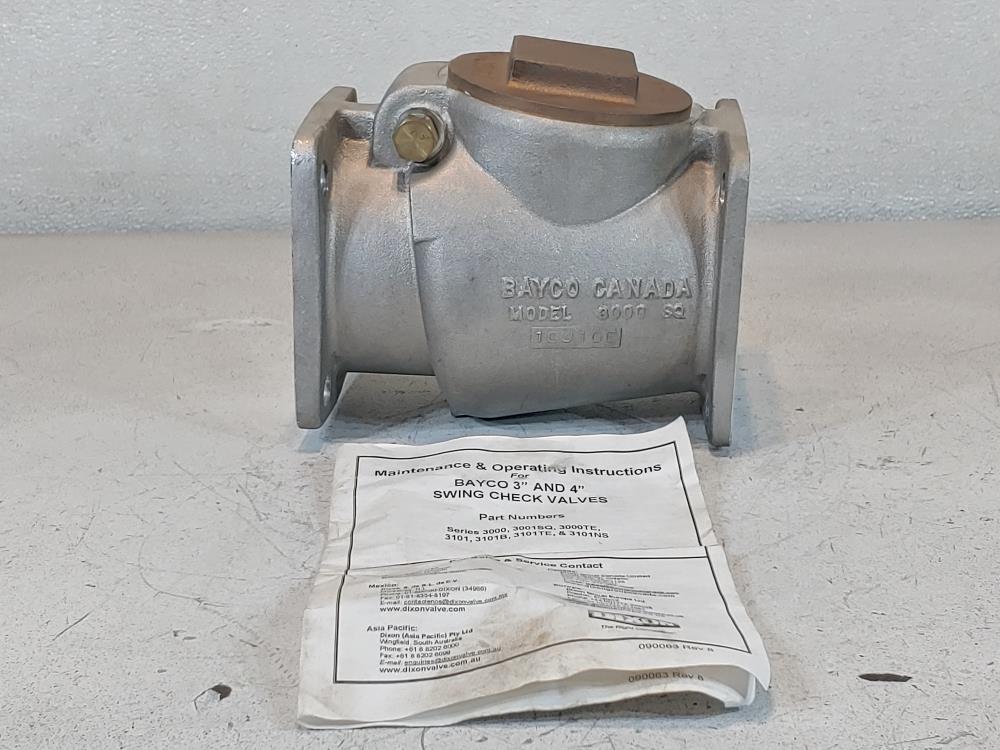 Dixon Bayco 3000 Series 3" Flange Square Swing Check Valve