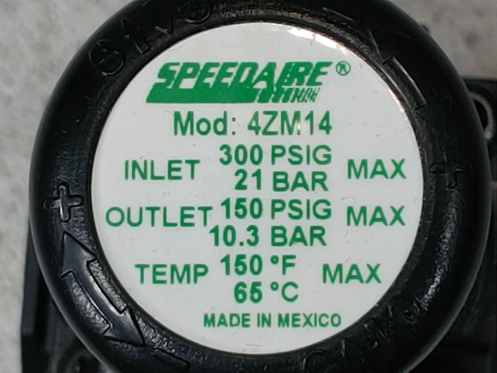 Lot of (2) Speedaire Compressed Air Regulator 4ZM14