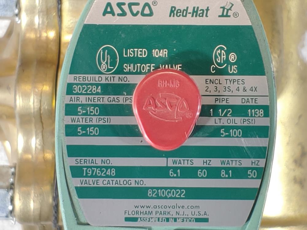 Asco 1-1/2" Differential Pressure Solenoid Valve 8210G022