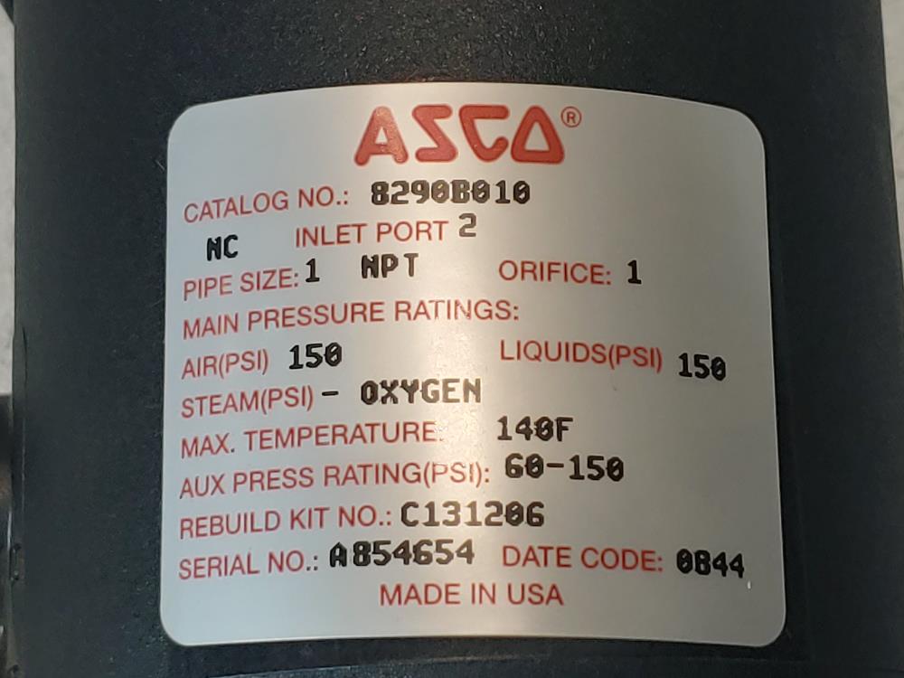 Asco 1" Angle Body Piston Valve 8290B010
