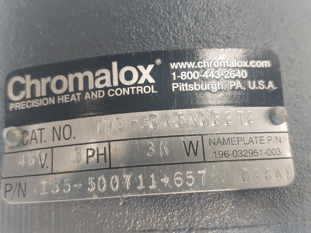 Chromalox Immersion Heater 3-Element CAT#: TMS 30/45 VWE2T2 P/N: 155-500711-657