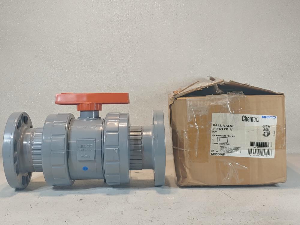 Chemtrol 3" Tru Union, Corzan CPVC Ball Valve, Flanged FIG#: F51TB V