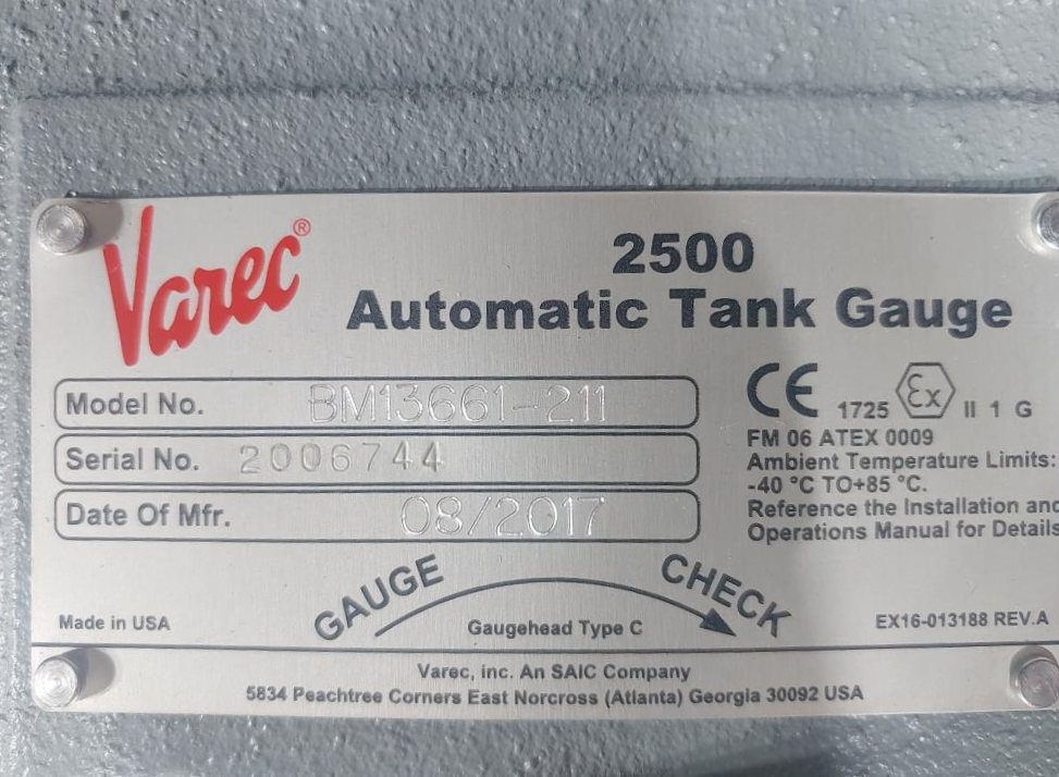 Varec 2500 Automatic Tank Gauge BM13661211