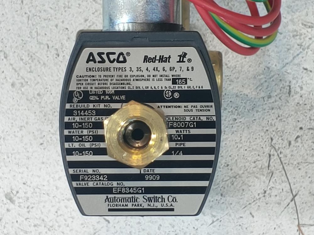 Asco 1/4" Solenoid Valve EF8007G1/EF8345G1