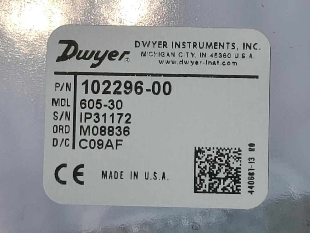 Dwyer 605-30 Magnehelic Differential Indicating Transmitter
