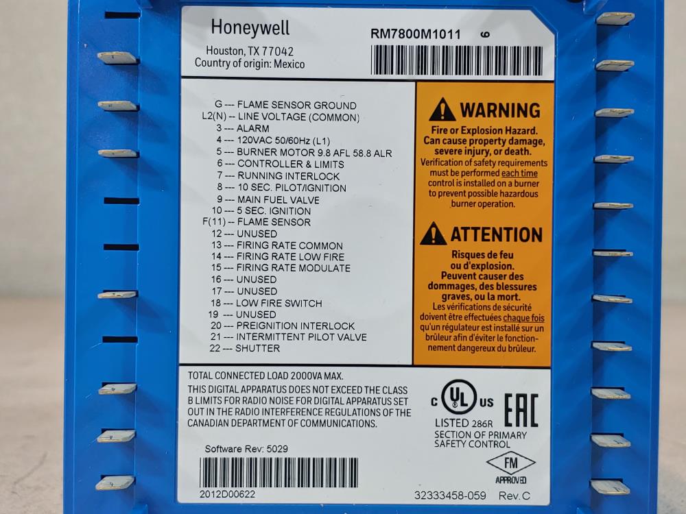 Honeywell Burner Control RM7800M1011