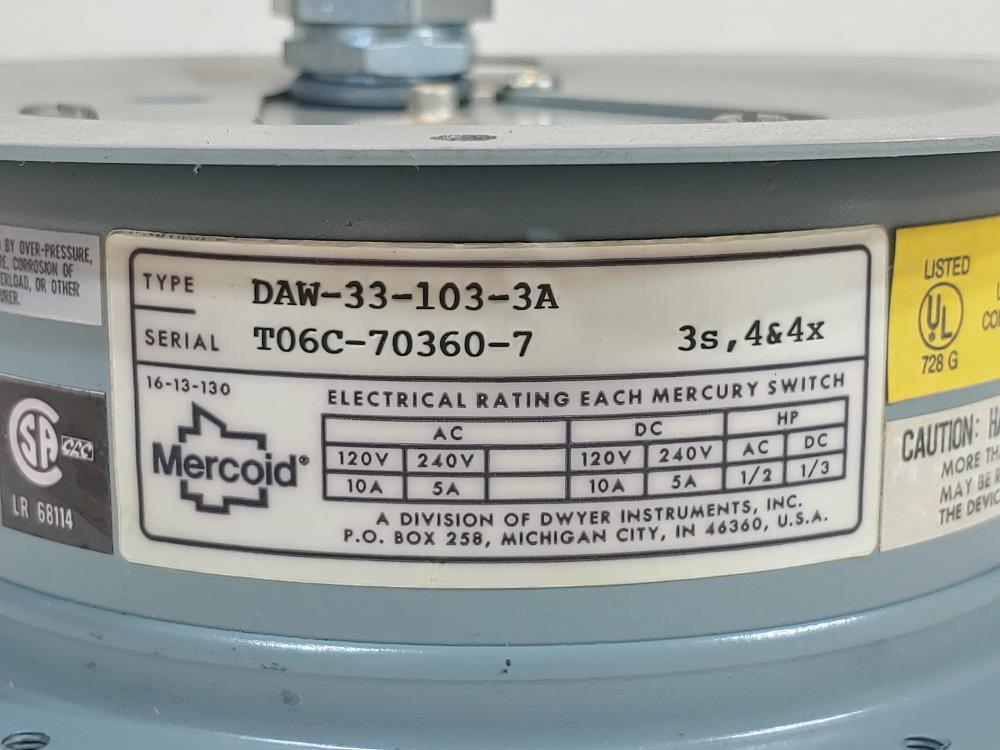 Mercoid Control Model#: DAW-33-103-3A