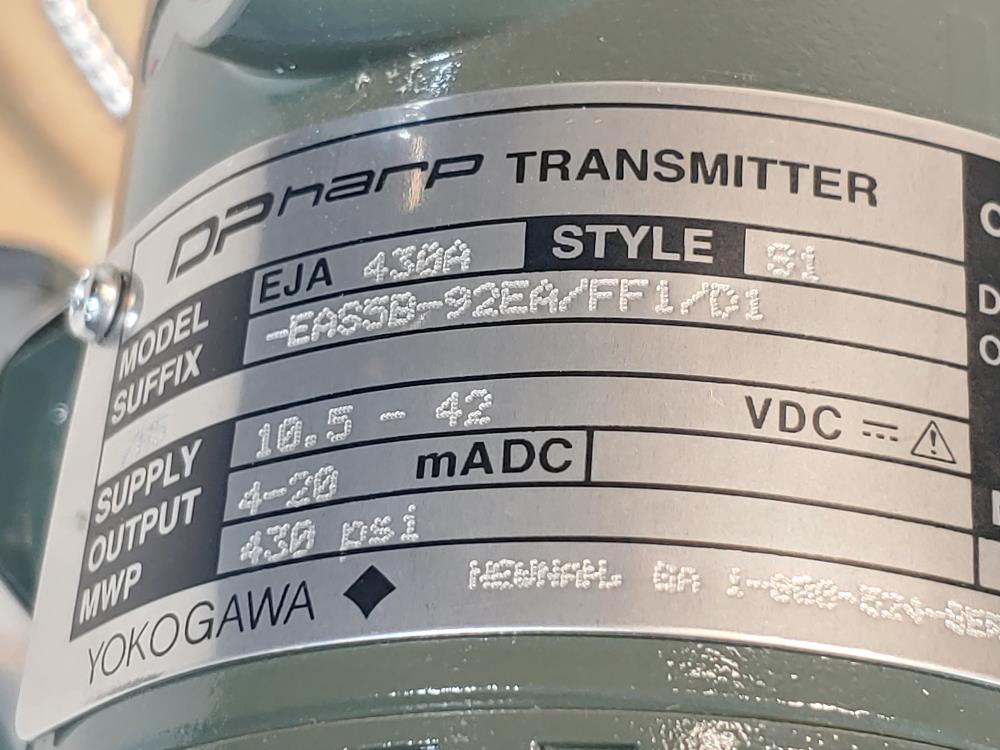 Yokogawa DP Harp Pressure Transmitter EJA430A-EAS5B-92EA/FF1/D1