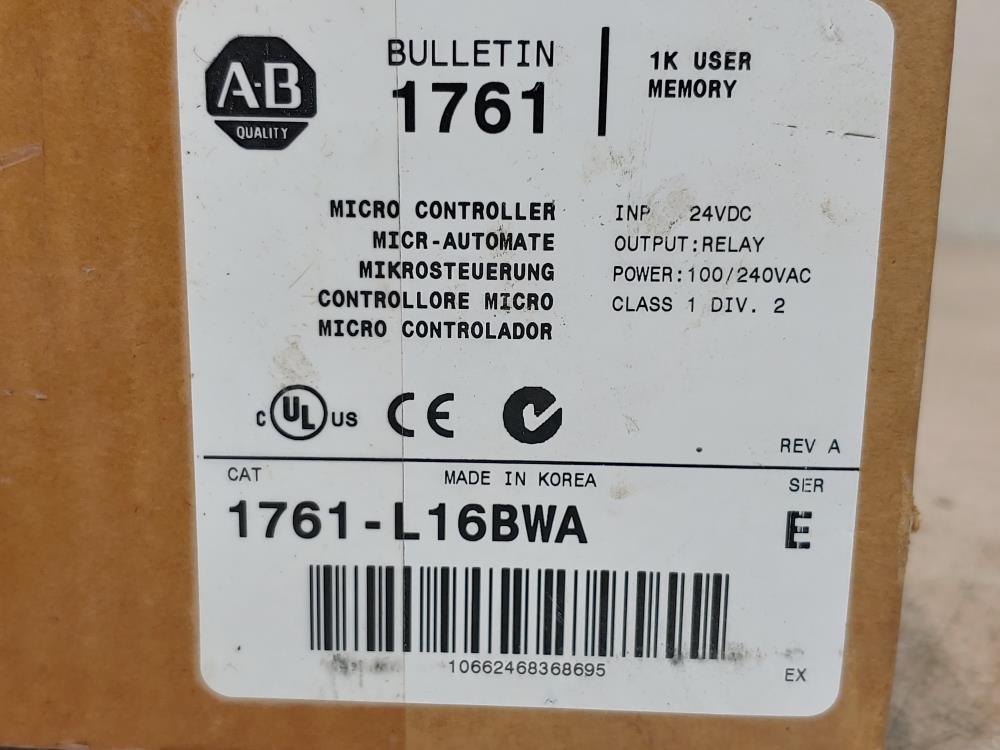 Allen Bradley Programmable Controller 1761-L16BWA