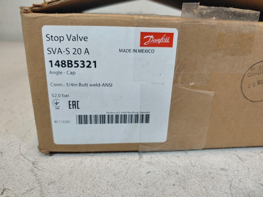 Danfoss Angle-Cap Stop Valve SVA-S 20 A 