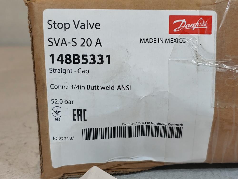 Danfoss Straight - Cap Stop Valve SVA-S 20 A