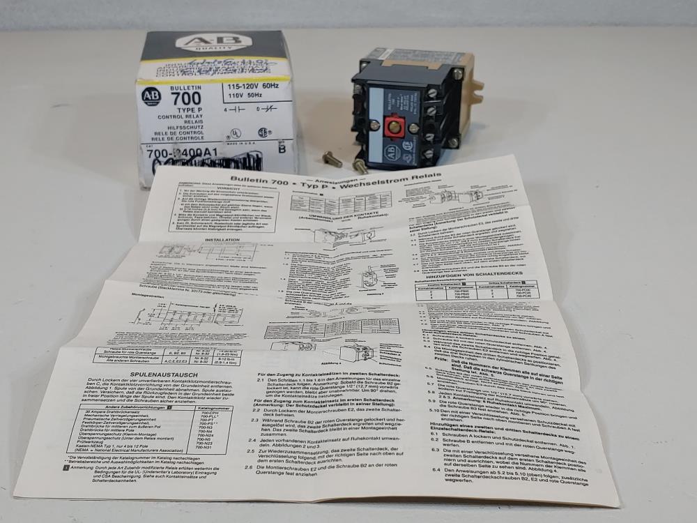 Allen Bradley Direct Drive AC Relay Bulletin 700 Type P 