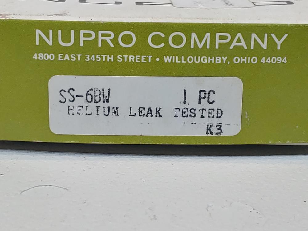 Nupro SS-6BW SS Bellows Sealed Valve 
