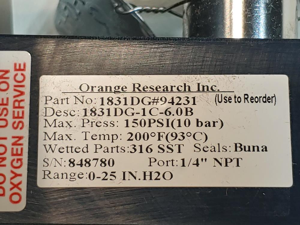 Orange Research Differential Gauge Model#: 1831DG#94231