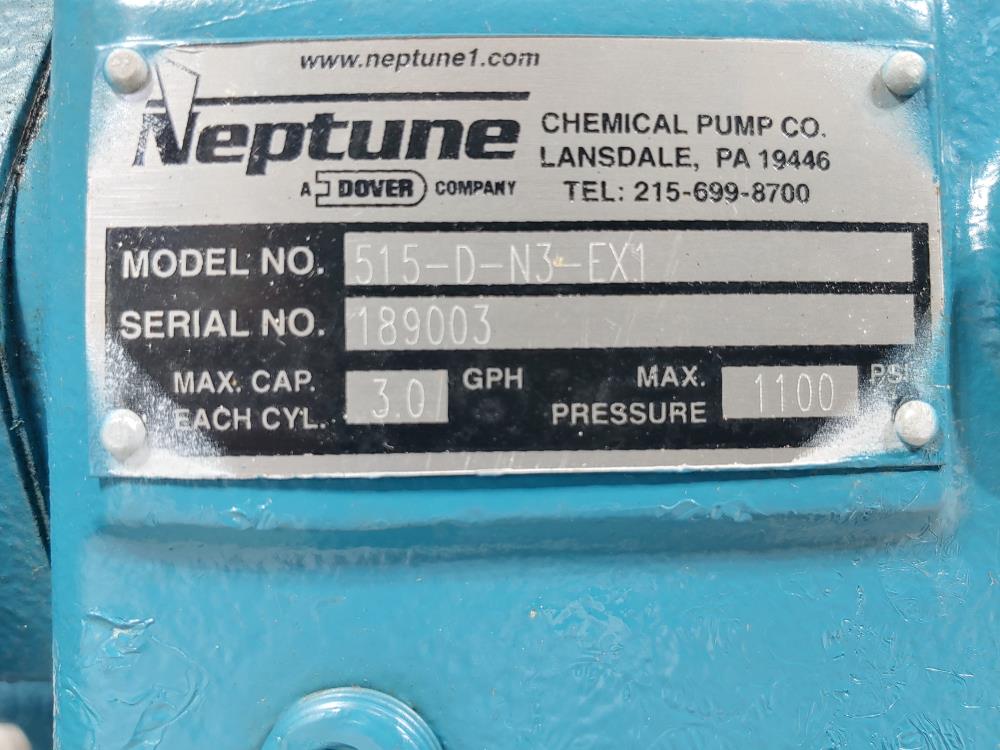 Neptune Diaphragm Metering Pump 515-D-N3-EX1, 30 GPH 1100 PSI