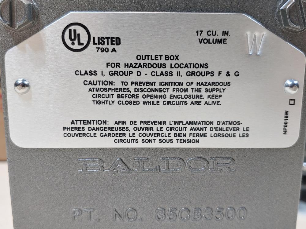 BALDOR Reliance Electric Motor Spec#: 34-5335Y855G1 / Cat #: VL5000A