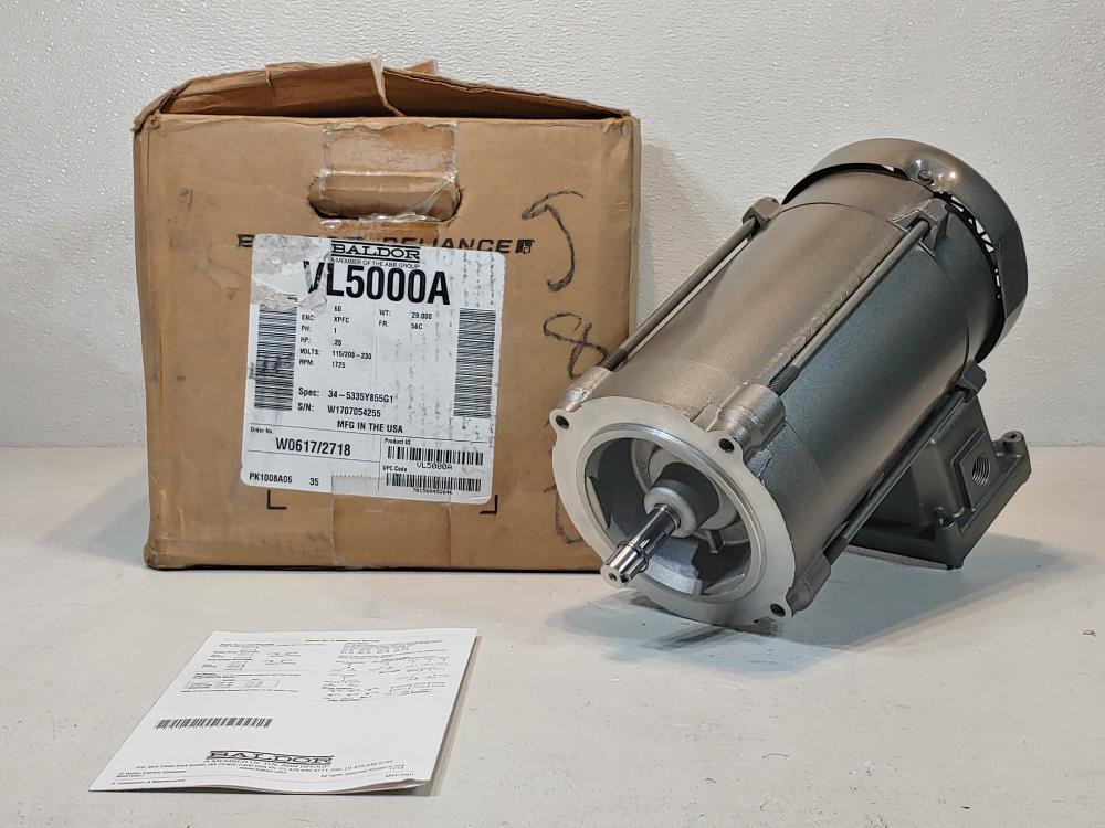 BALDOR Reliance Electric Motor Spec#: 34-5335Y855G1 / Cat #: VL5000A