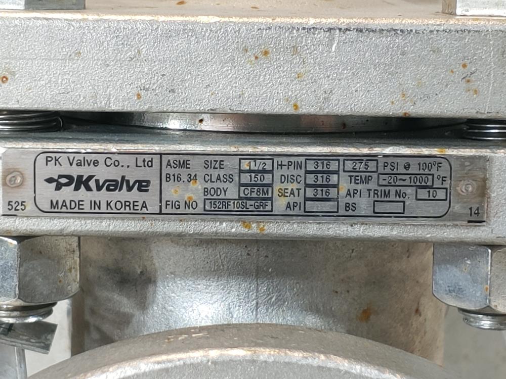PK VALVE Swing Check 1-1/2" 150 CF8M Model#: 152RF10SL-GRF