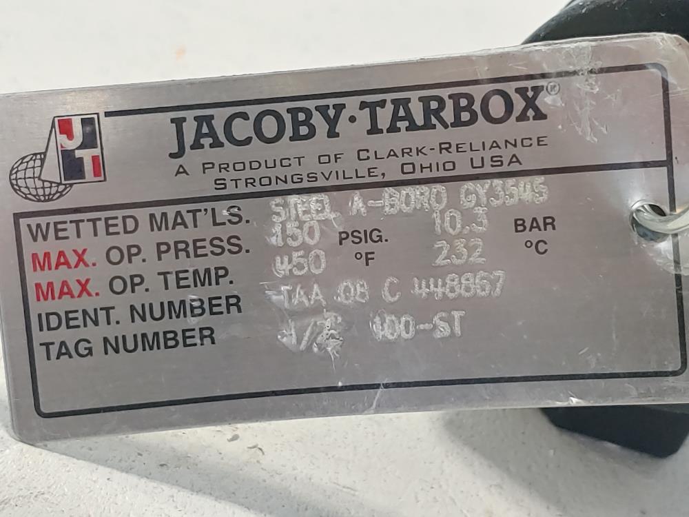 Lot of (2) Jacoby Tarbox 1/2" Carbon Steel Sight Flow Indicator Model#: 100-ST