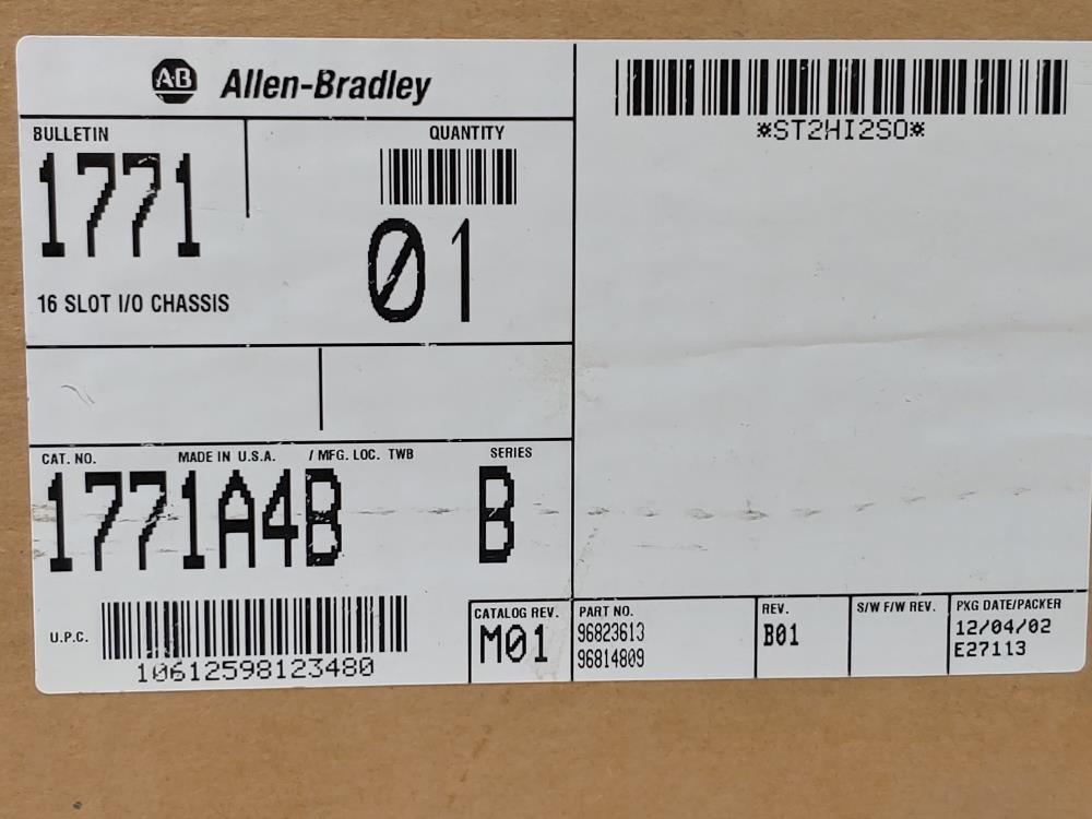Allen Bradley 1771-A4B 16-Slot I/O Chassis Assembly