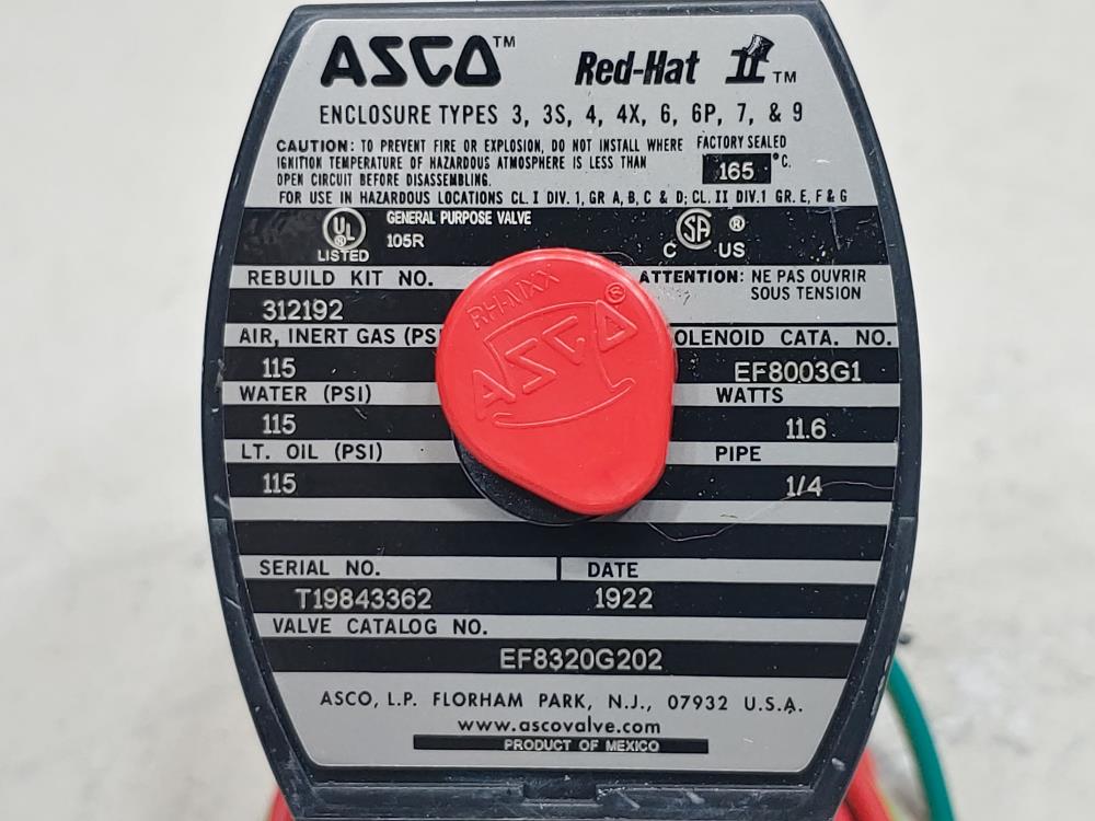 Asco Red-Hat Solenoid Valve EF8003G1/EF8320G202