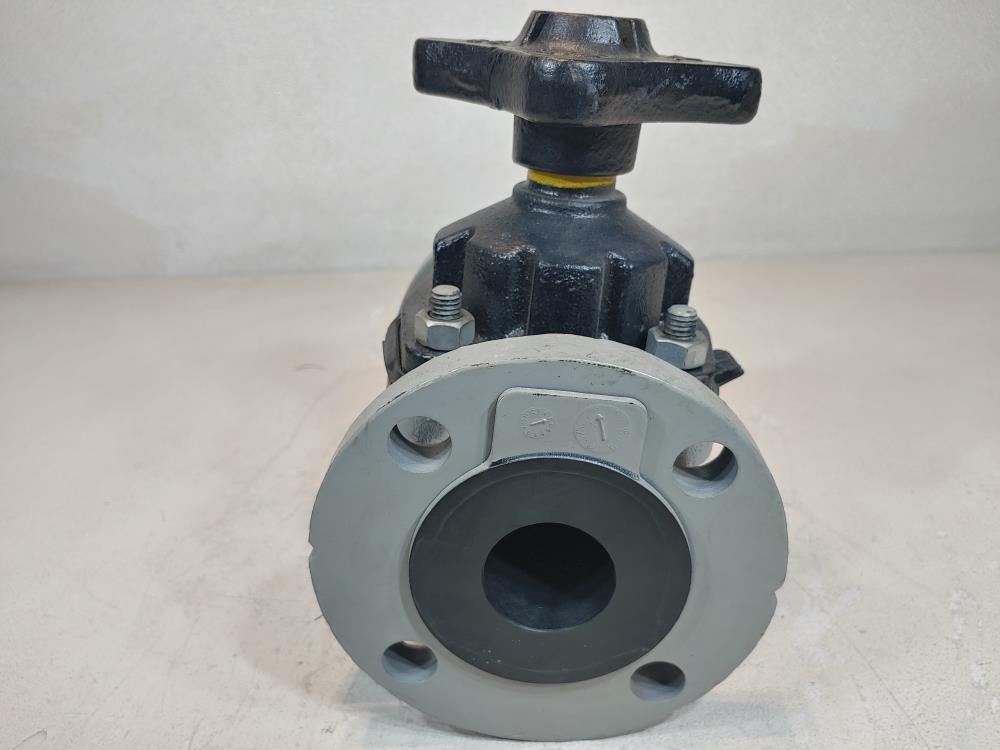 Century Instrument Co. Flanged 1-1/2" Polypropylene Lined Diaphragm Valve 