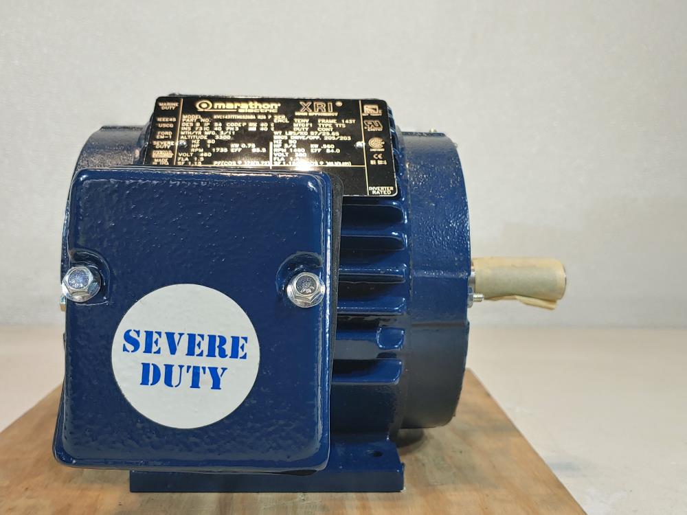 Marathon Electric Severe Duty Motor 1HP(460V), 3/4HP(380V) 143TTTN6526BA R26 P