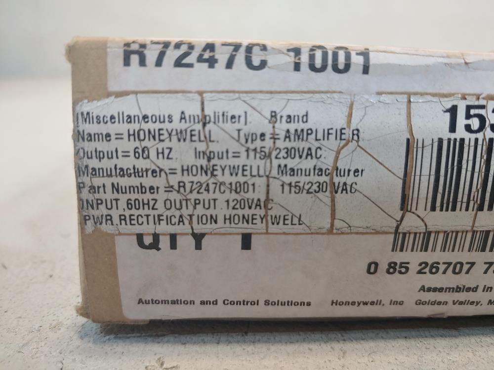 Honeywell Dynamic Self-Check Rectification Flame Amplifier R7247C 1001