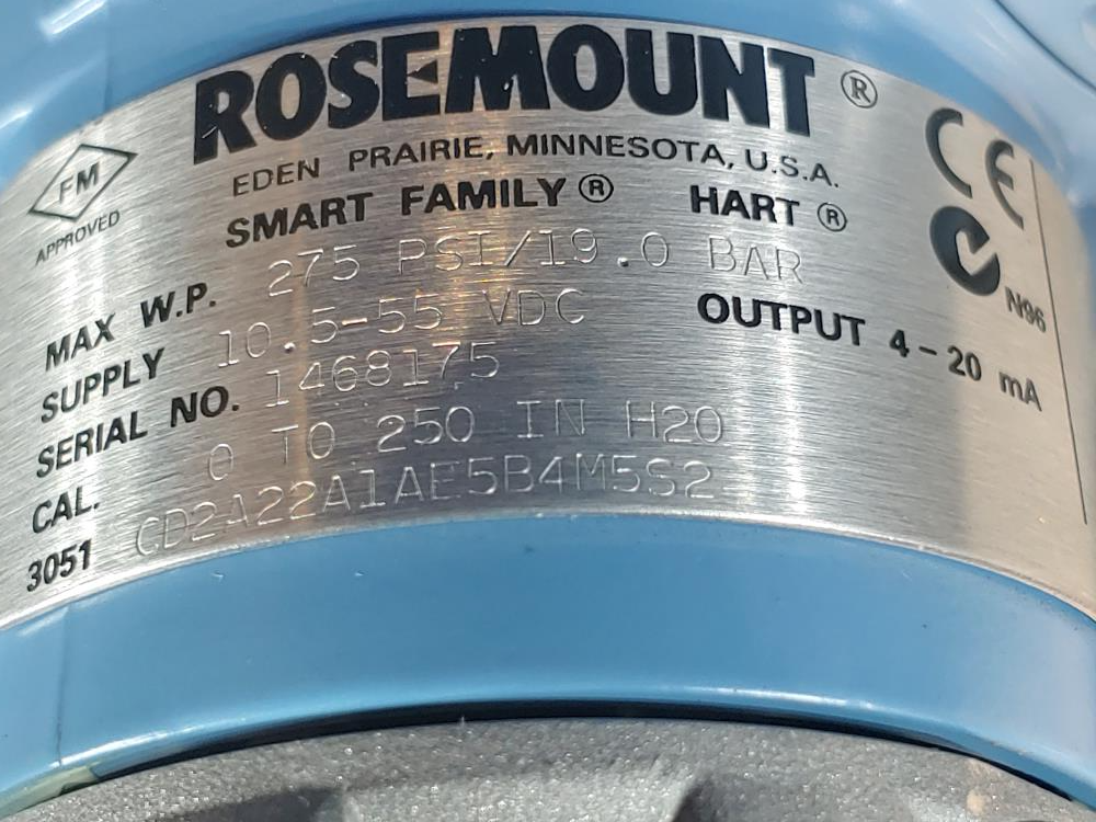 Rosemount 3051 Smart Family Pressure Transmitter 3051 CD2A22A1AE5B4M5S2