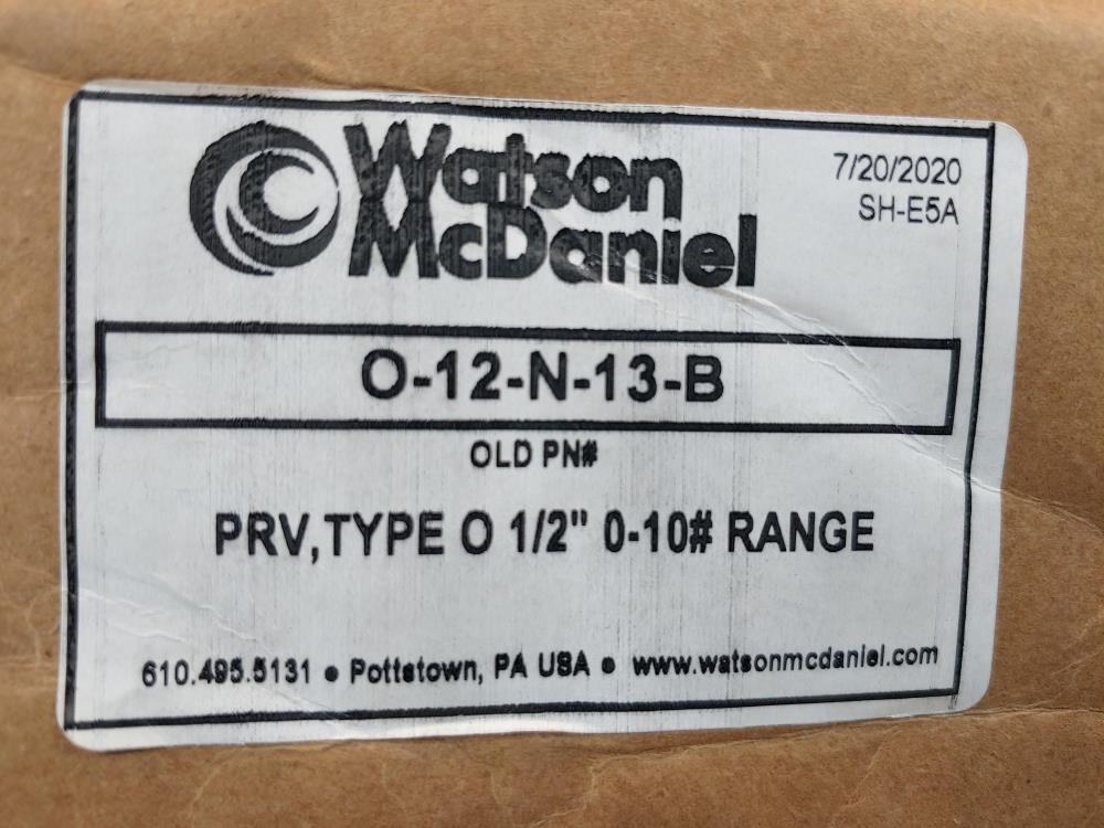 Watson 1/2"  O Series Direct Operated Steam Pressure Regulator O-12-N-13-B 
