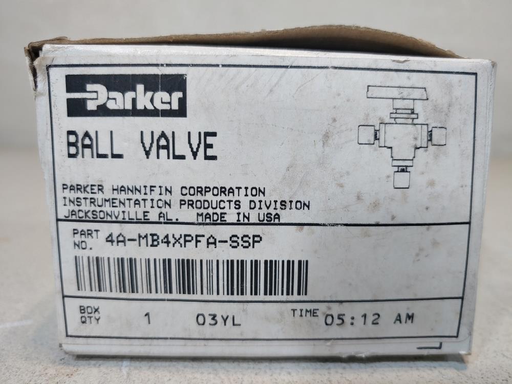 Parker 1/4" MB Series Ball Valve 4A-MB4XPFA-SSP 