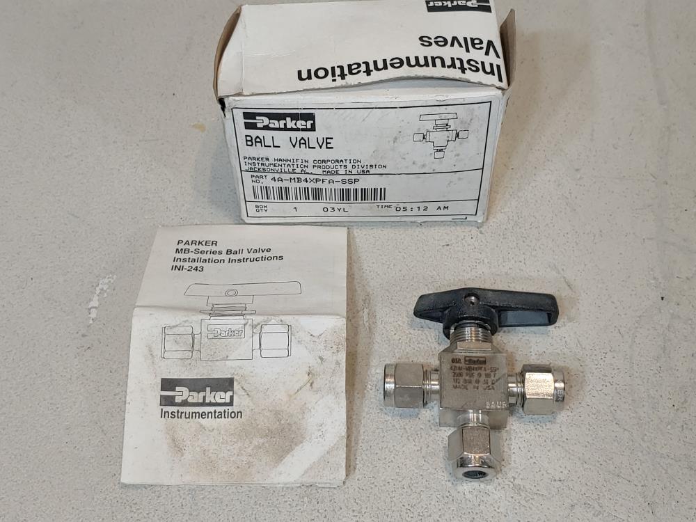 Parker 1/4" MB Series Ball Valve 4A-MB4XPFA-SSP 