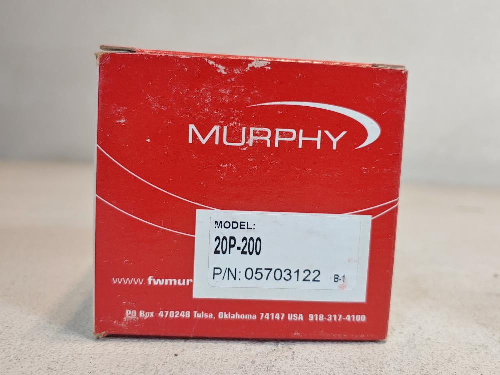 Lot of (2) Murphy 2" Pressure Swichgage 20P-200  P/N:  05703122