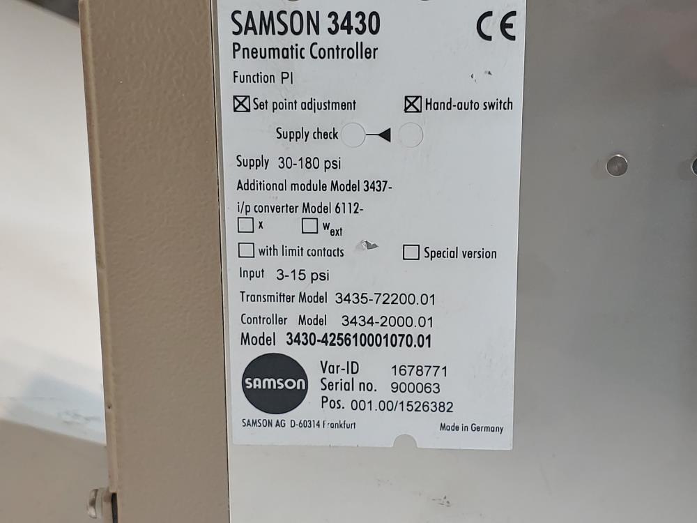 Samson 3430 Pneumatic Controller - Model 3430-425610001070.01