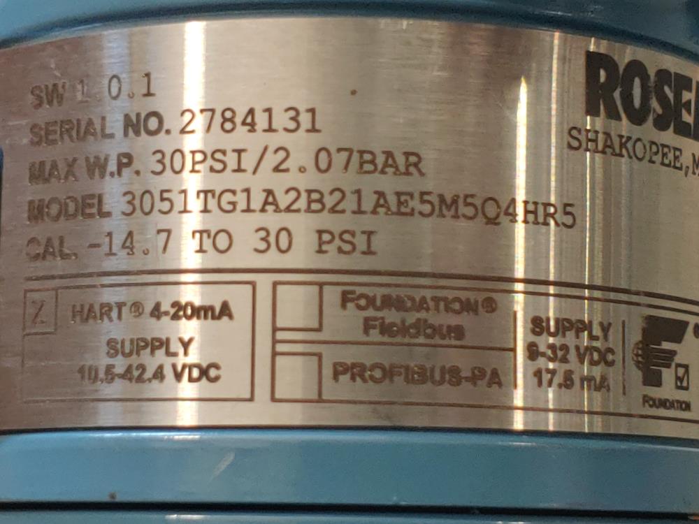 Rosemount 3051GIA  Pressure Transmitter 3051TG1A2B21AE5M5Q4HR5