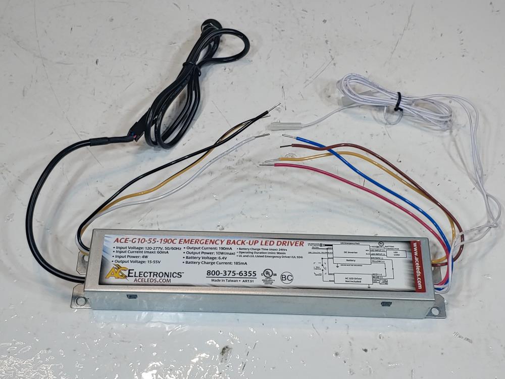 Lot of (2) Ace ACE-G10-55-190C Emergency Backup LED Driver (Ballast)