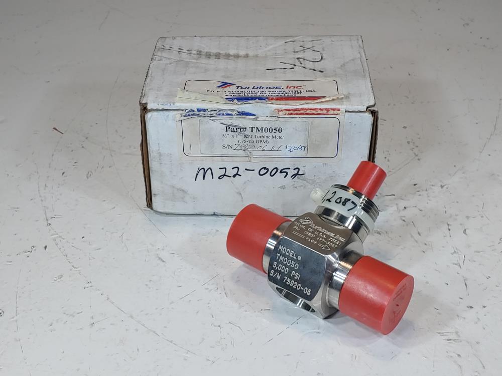 Turbines Inc. Liquid In-Line Flow Meter SST Model#: TM0050