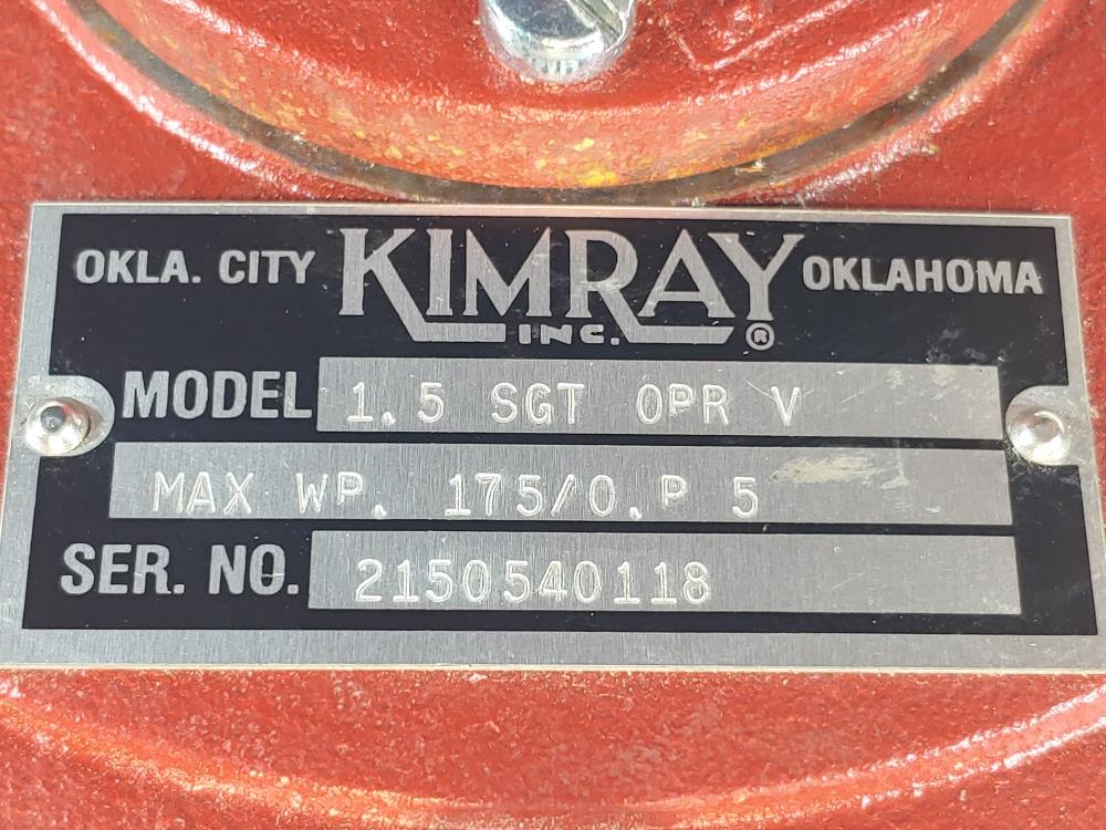 Kimray 1.5 SGT OPR V Pressure Regulator