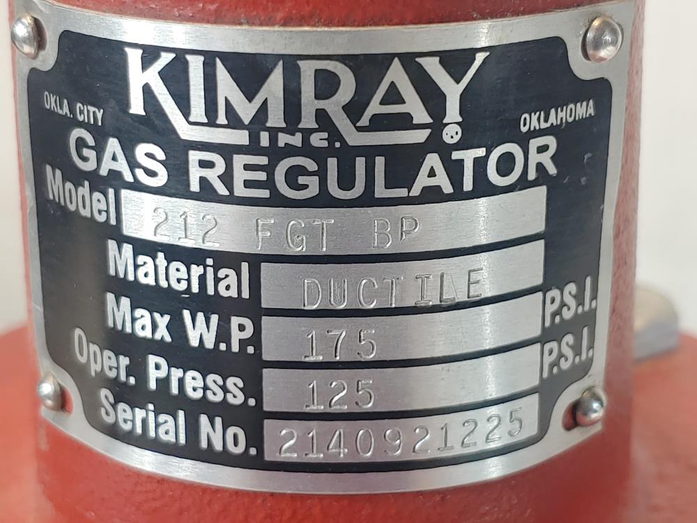 Kimray Gas Regulator Model#: 212 FGT BP
