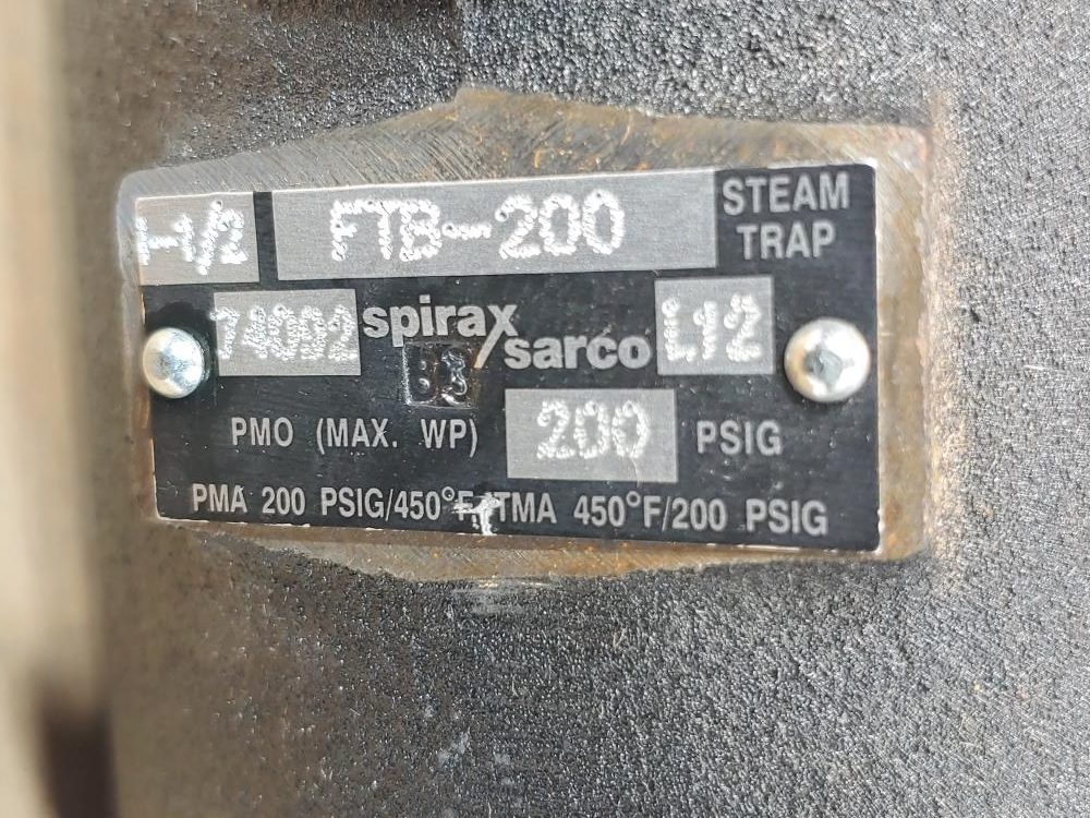 Spirax Sarco 1-1/2"  FTB-200 Float & Thermostatic Steam Trap 