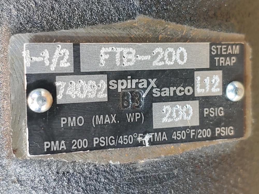 Spirax Sarco 1-1/2"  FTB-200 Float & Thermostatic Steam Trap 