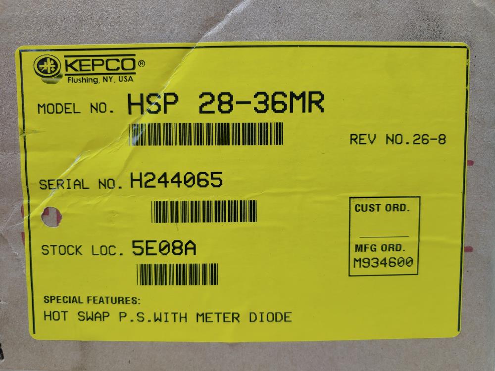 Kepco Power Supply HSP 28-36 MR, 19.6 - 30.8V, 36A