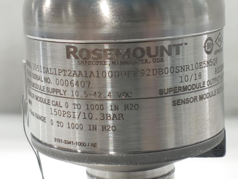 Rosemount 3051 Smart Family SuperModule Transmitter 3051SAL1PT2AA1A1000DF