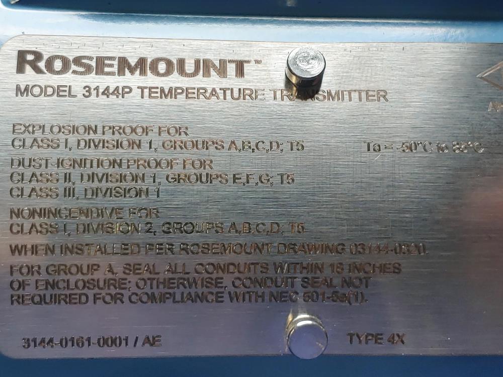 Rosemount Hart 3144P Temperature Transmitter 3144P D1A1E5B5M5A1Q4