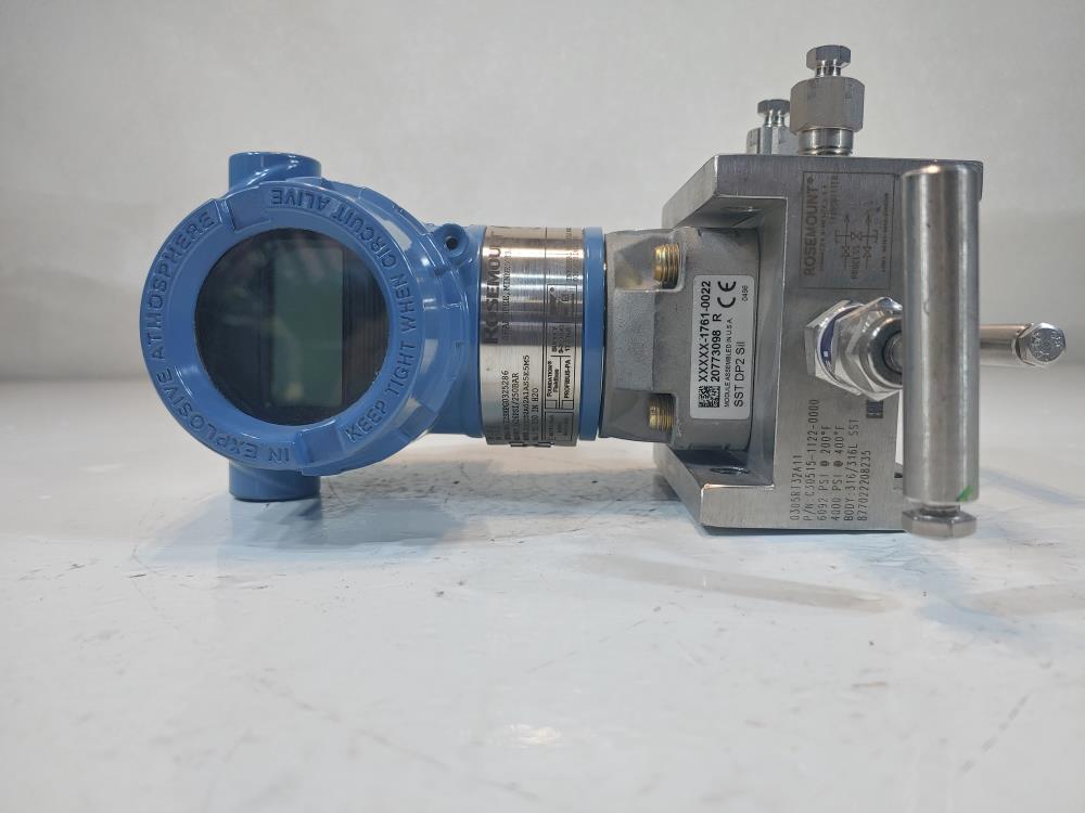 Rosemount 3051CD2A02A1AS5E5M5 Pressure Transmitter W/ Manifold