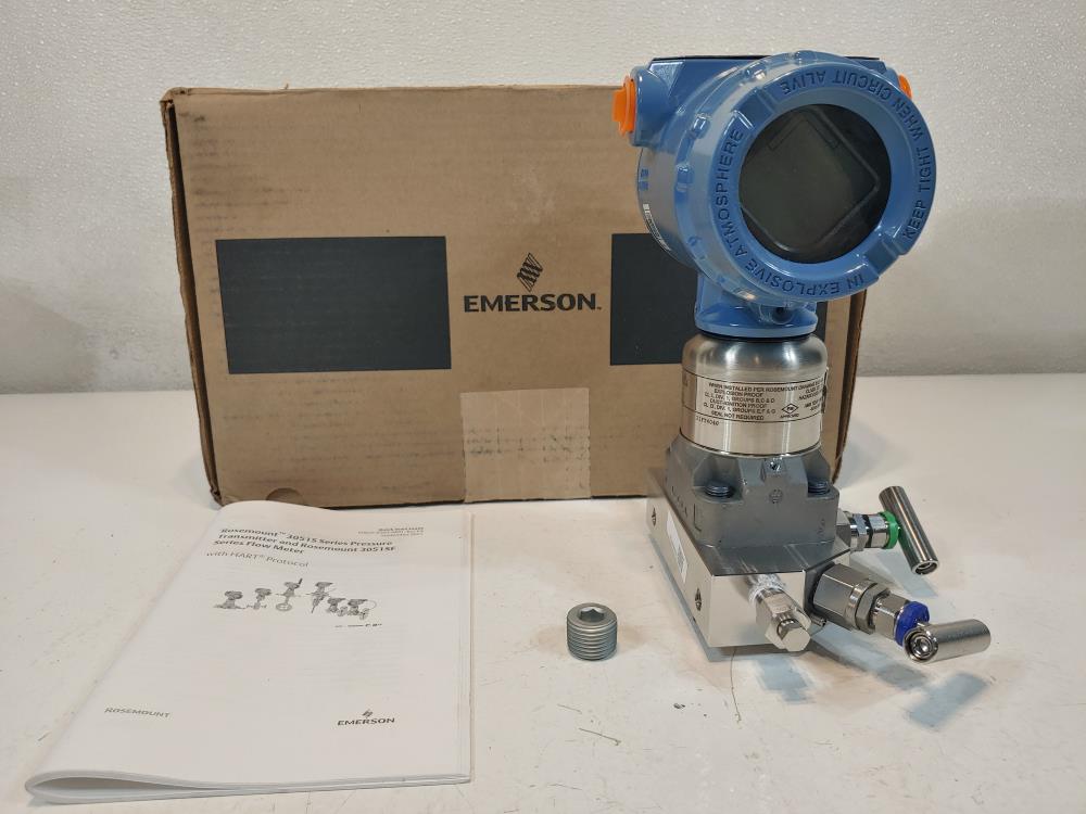 Rosemount Emerson 300S1AAD1E5M5 Pressure Transmitter w/ Manifold