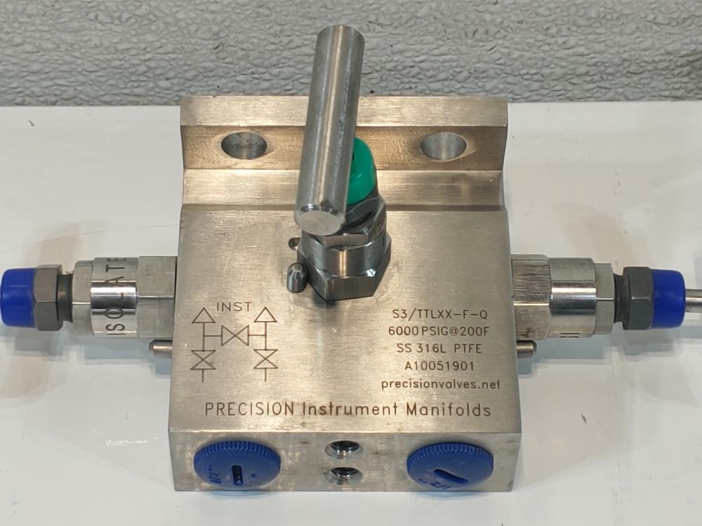 Precision Instrument 1/2" 316 SS Manifold Model#: S3/TTLXX-F-0